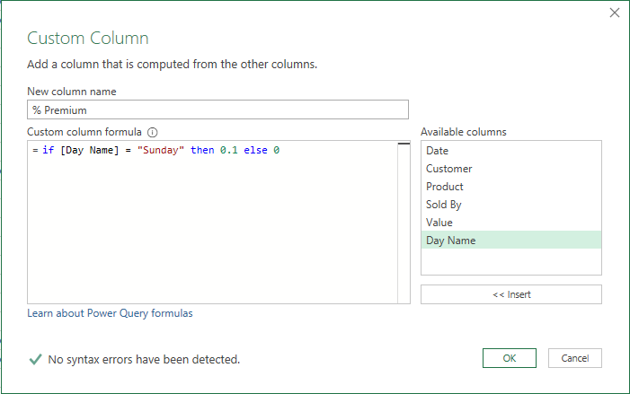 Custom column with simple example