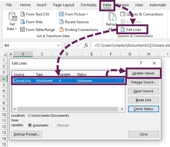 Data - Edit Links