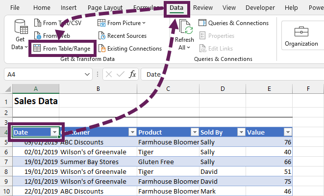 Data - Table Range