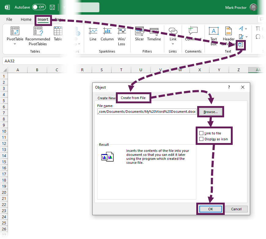 How To Embed Excel Spreadsheet Into Word