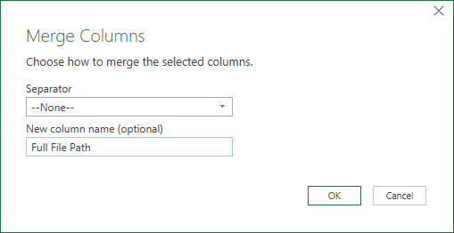 Merge Columns Dialog Box