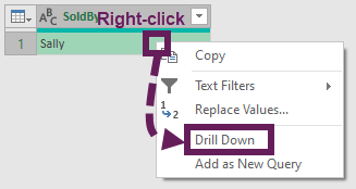 Right-click - Drill Down