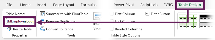 Rename a Table
