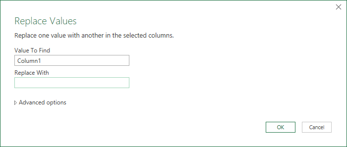 Replace values to clean the column headers