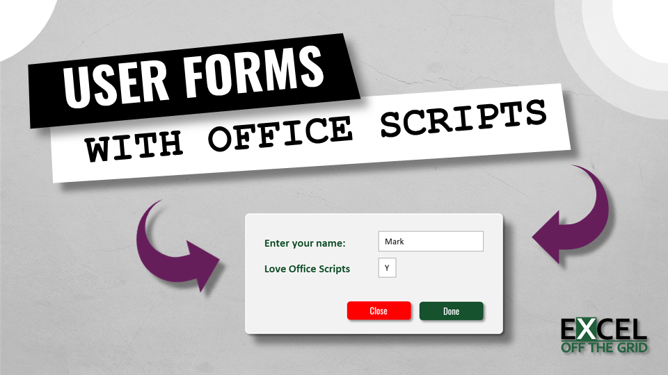 How to create user forms in Office Scripts (4 ways)