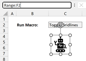 Create the shape and rename - run any macro from one button