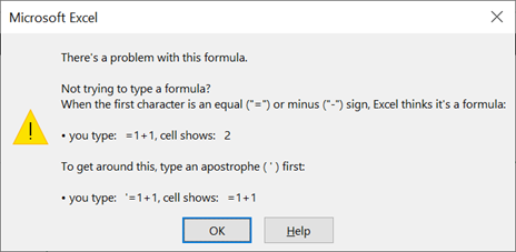There is a problem with this formula