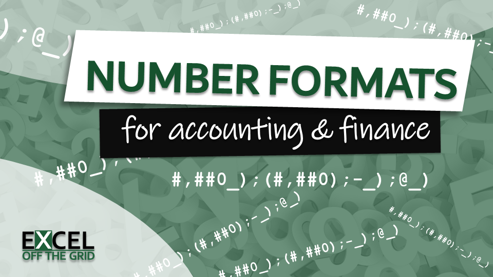 Number Formats for accounting and finance