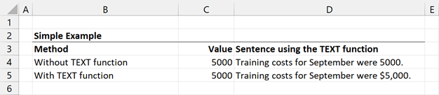 Number formats inside TEXT function