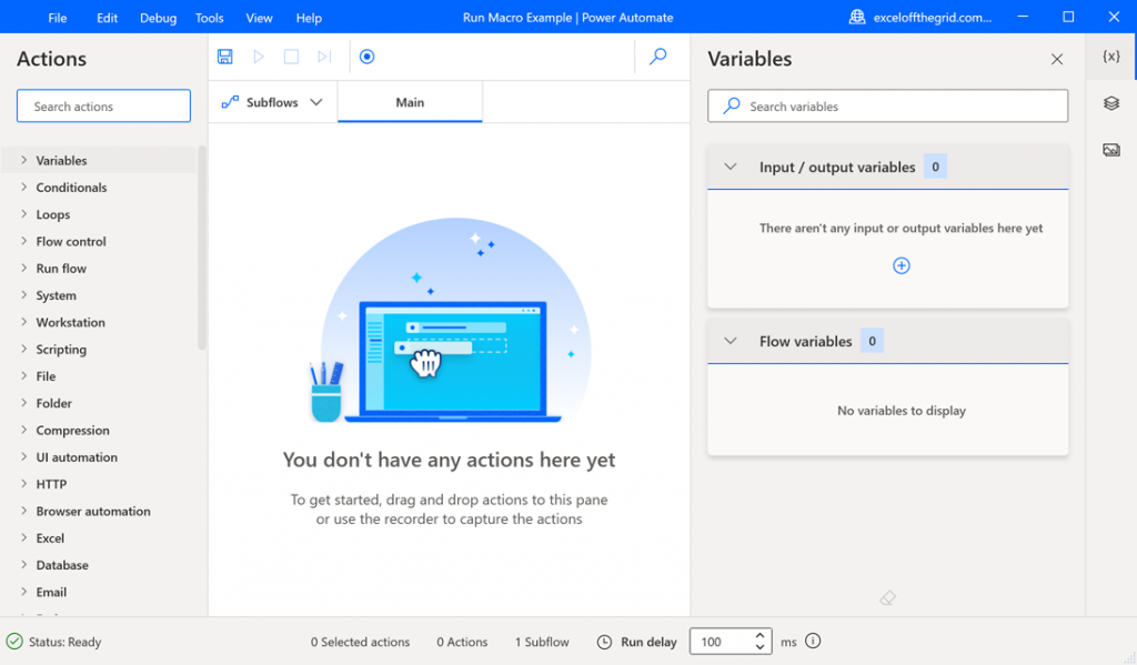 Power Automate Desktop first view