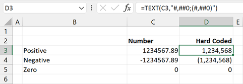 TEXT function with a hardcoded number format
