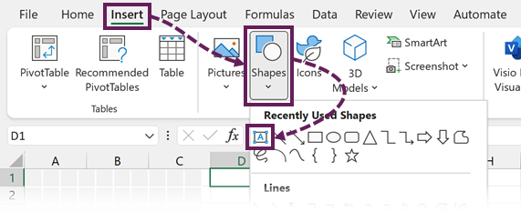 Insert - Shapes - Text box - to create dynamic waffle chart label