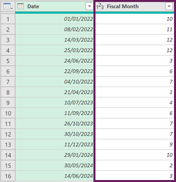 Fiscal Month in Power Query