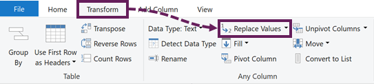 Transform - Replace Values in Power Query