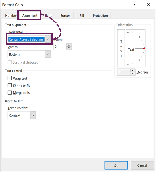 Alignment - apply centre across selection