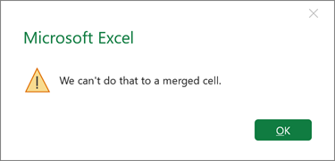 Merged cell error