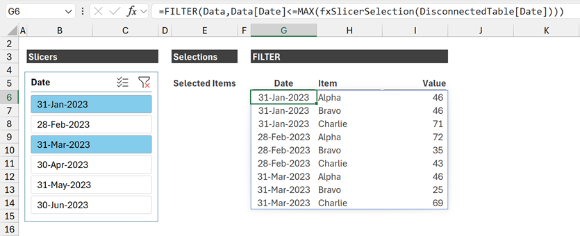 Using fxSlicerSelections for table slicers