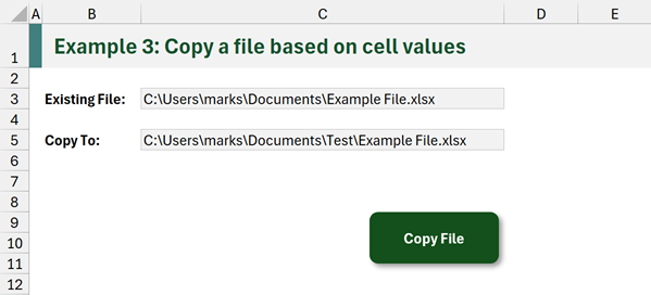 Copy file based on cell values