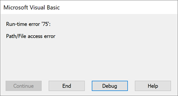 Duplicate folder - error message