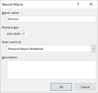 Record Macro with Shortcut Keys