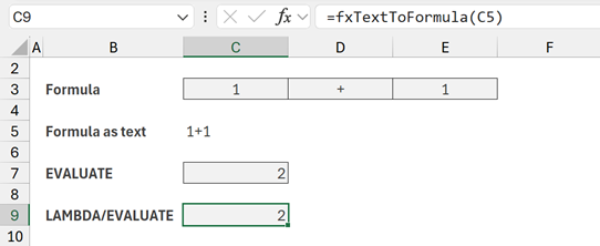 Using fxTextToFormula
