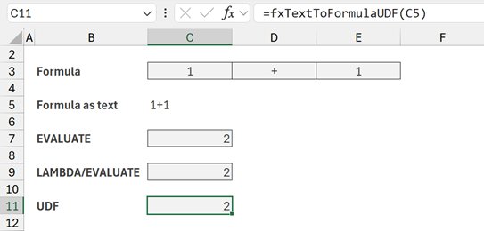VBA UDF function for converting text to formula