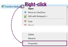Function Vault Properties