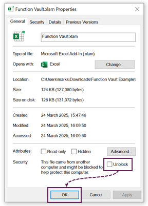 Unblock Function Vault