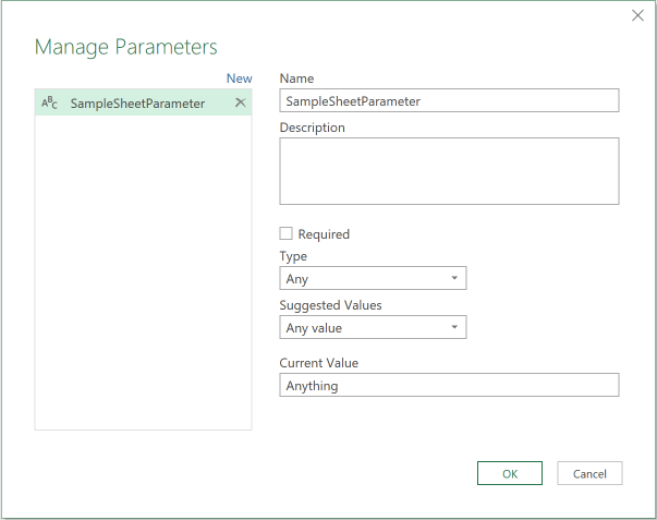 Create parameter
