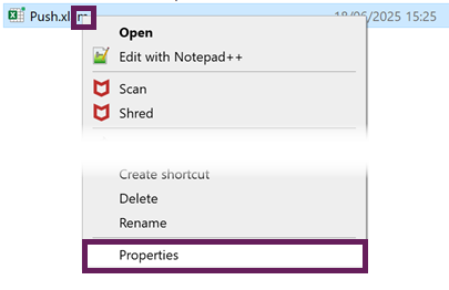 Push - Properties